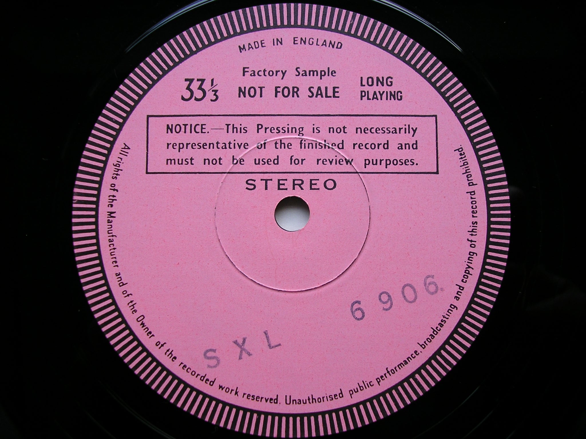 SXL 6906 SHOSTAKOVICH: SYMPHONY No. 15 HAITINK / LONDON PHILHARMONIC test pressing