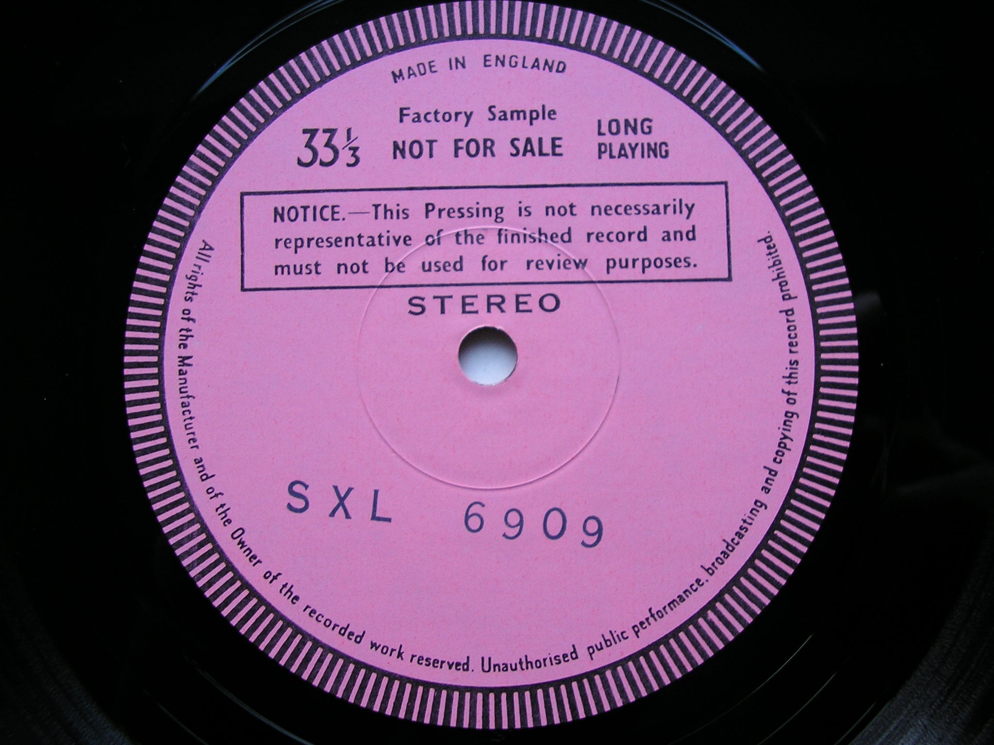 SXL 6909 OVERTURE: NICOLAI / SCHREKER / WOLF / WEBER / GOLDMARK / GOETZ NATIONAL PHILHARMONIC ORCHESTRA / ADLER test pressing