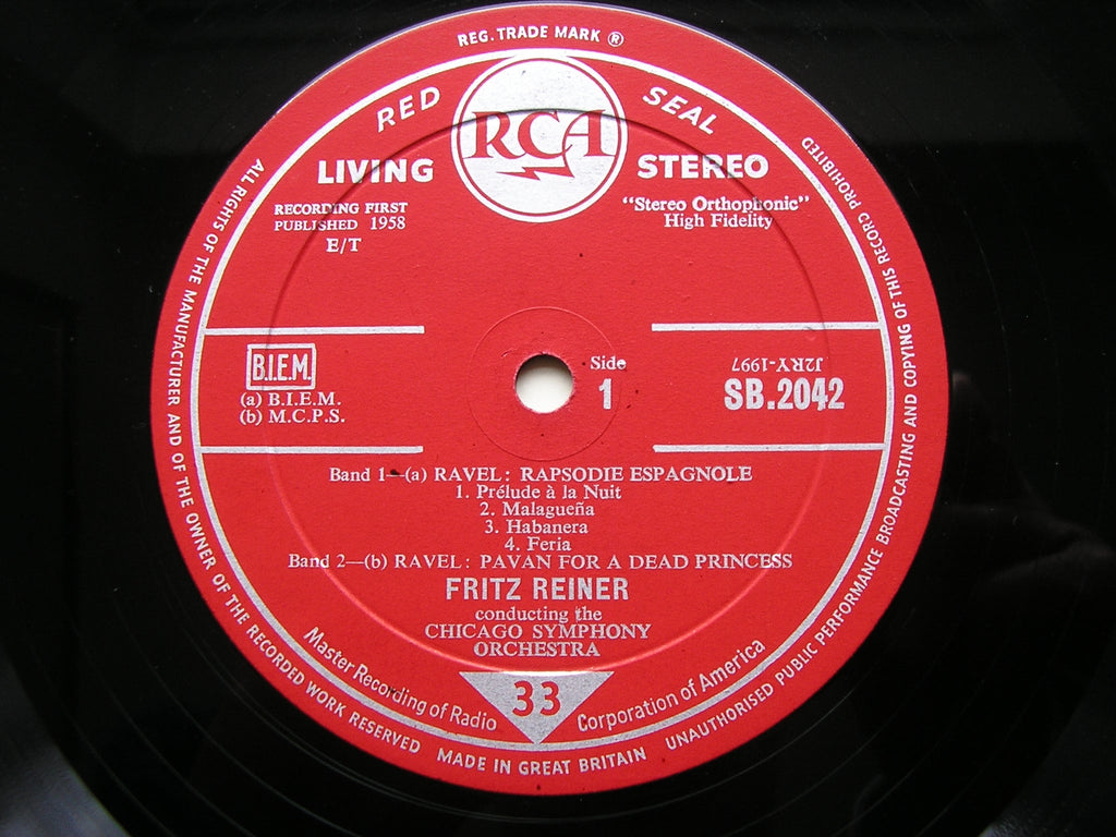 RAVEL: RAPSODIE / PAVANE / RACHMANINOV: ISLE OF THE DEAD   REINER / CHICAGO SYMPHONY   SB 2042