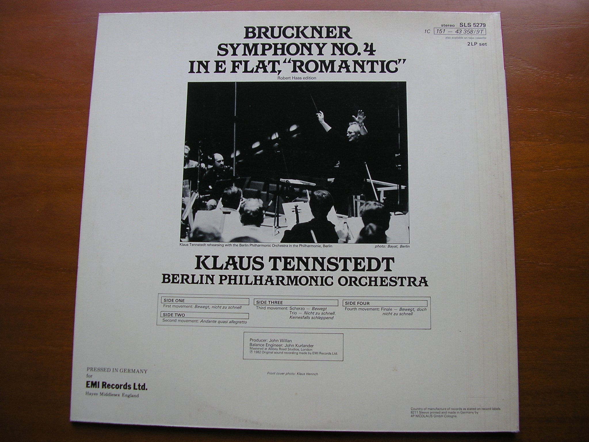 BRUCKNER: SYMPHONY No. 4 'Romantic'       TENNSTEDT / BERLIN PHILHARMONIC     SLS 5279