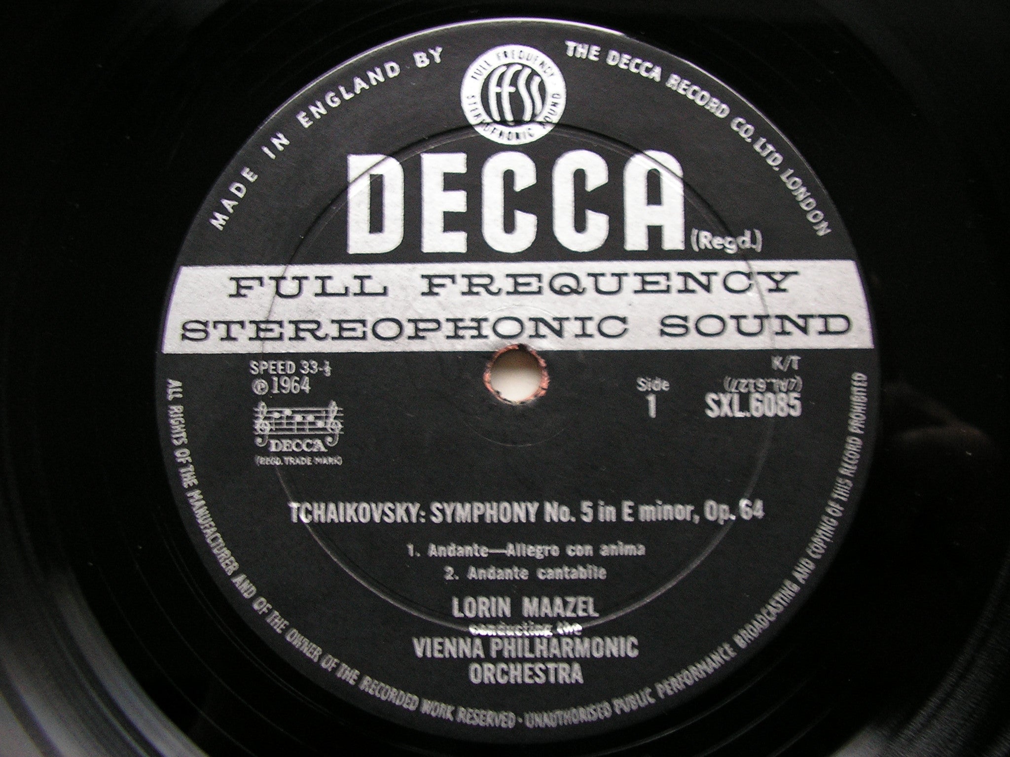 SXL 6085 TCHAIKOVSKY: SYMPHONY No. 5 MAAZEL / VIENNA PHILHARMONIC