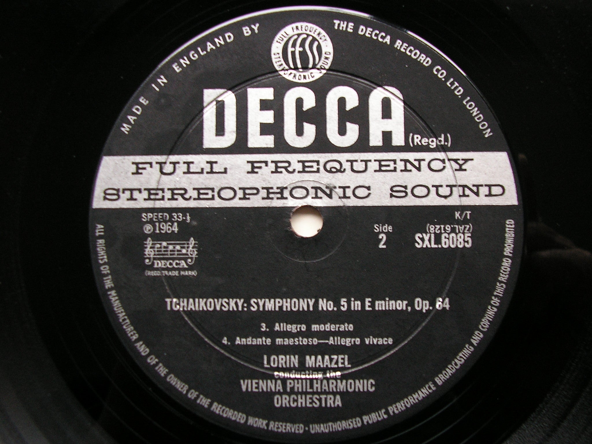 SXL 6085 TCHAIKOVSKY: SYMPHONY No. 5 MAAZEL / VIENNA PHILHARMONIC