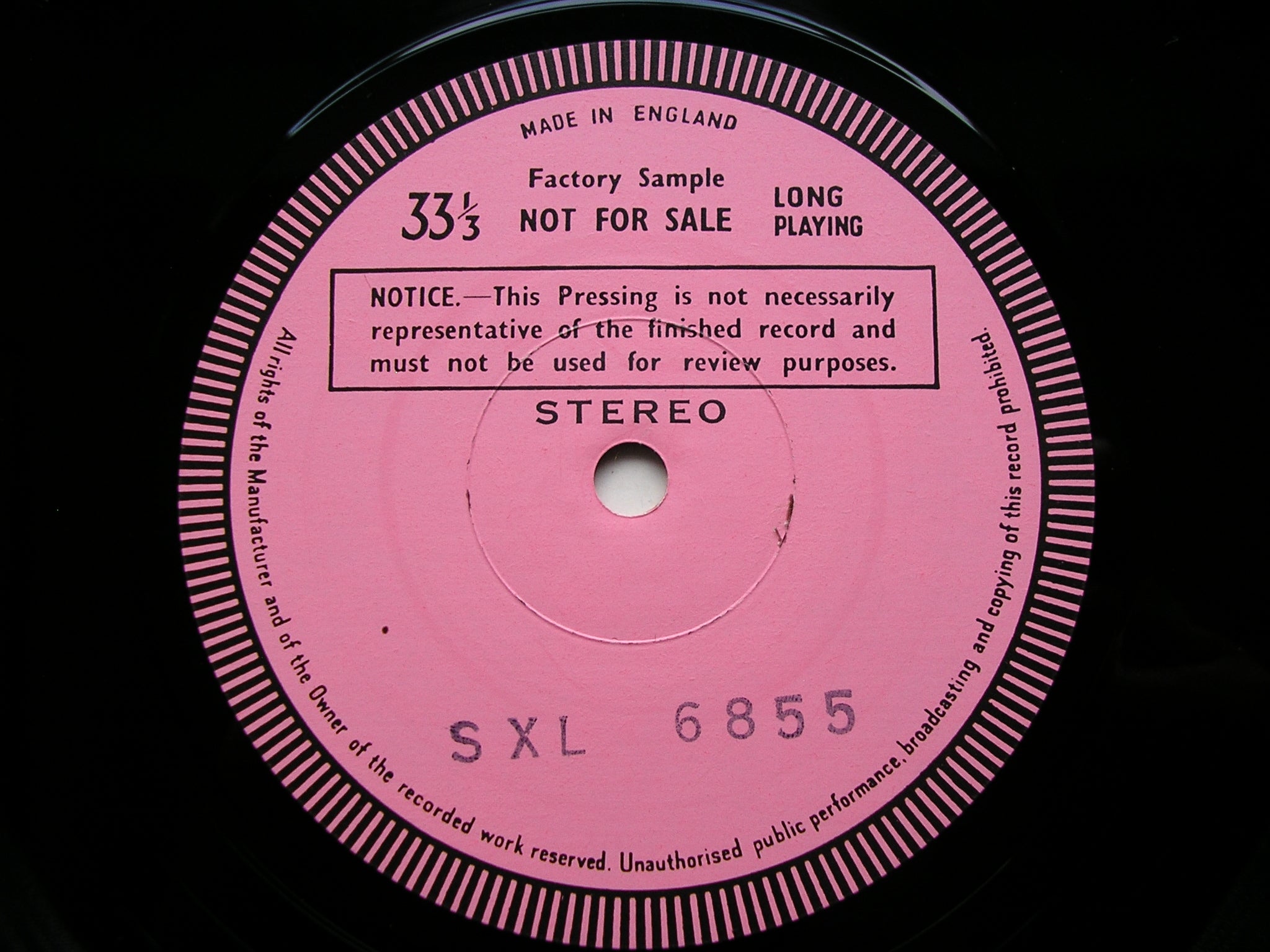 SXL 6855 DEBUSSY: PIANO WORKS Volume 1 PASCAL ROGE test pressing