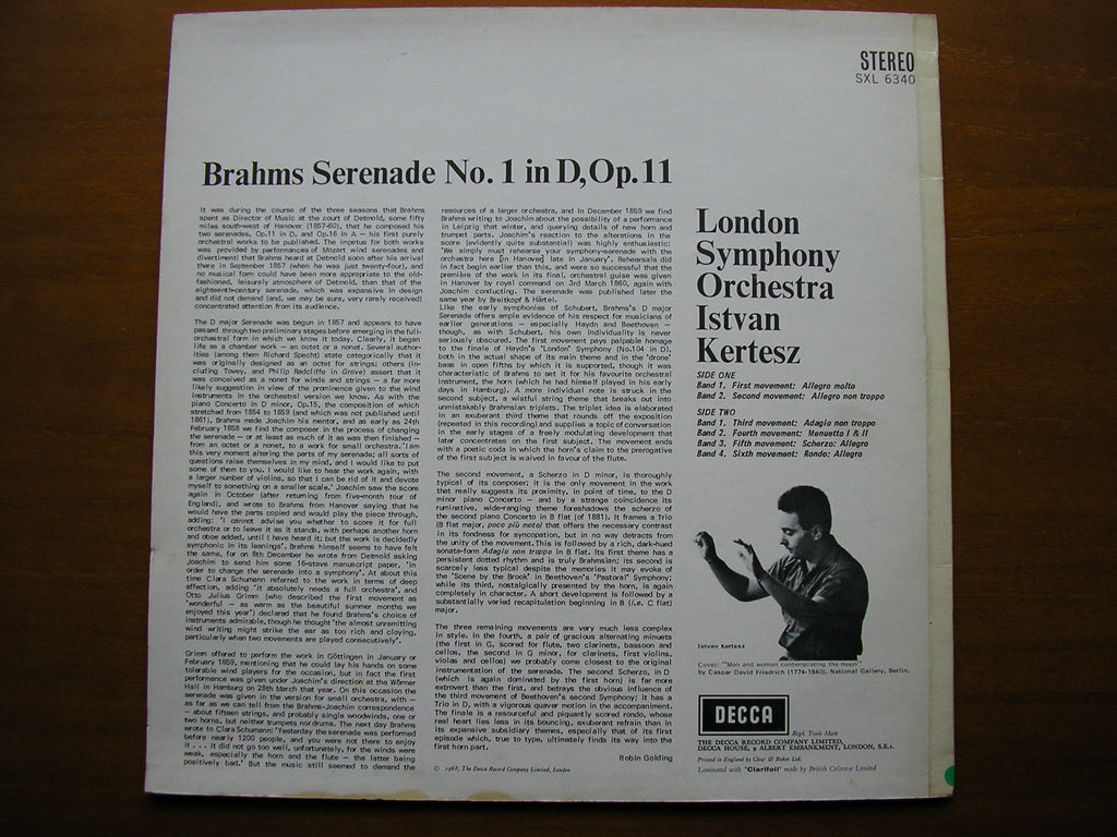 SXL 6340  BRAHMS: SERENADE No. 1       KERTESZ / LONDON SYMPHONY    ED2