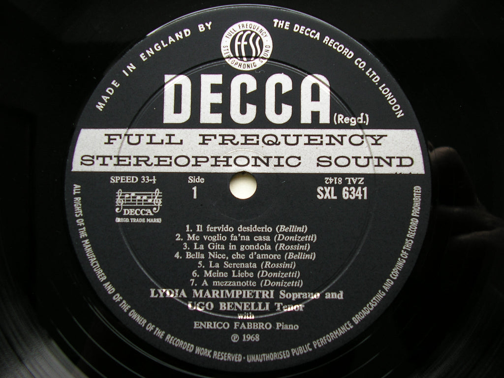 SXL 6341  ROSSINI / BELLINI / DONIZETTI: SONGS    MARIMPIETRI / BENELLI / FABBRO    ED2