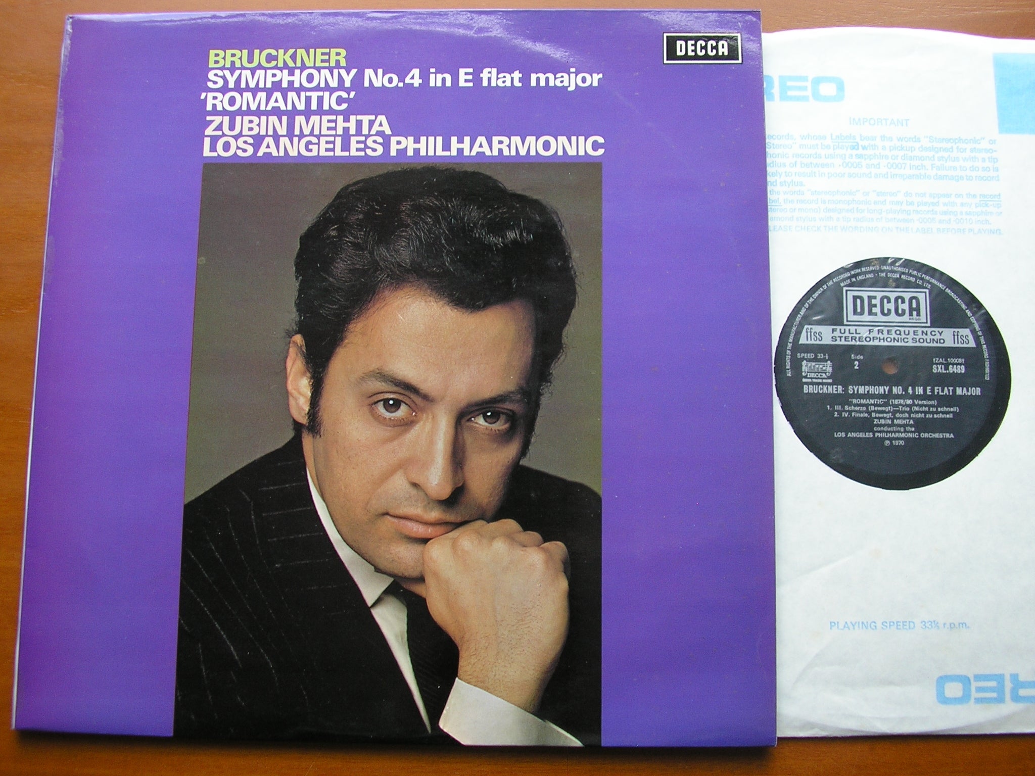 SXL 6489 BRUCKNER: SYMPHONY No. 4 'Romantic' MEHTA / LOS ANGELES PHILHARMONIC