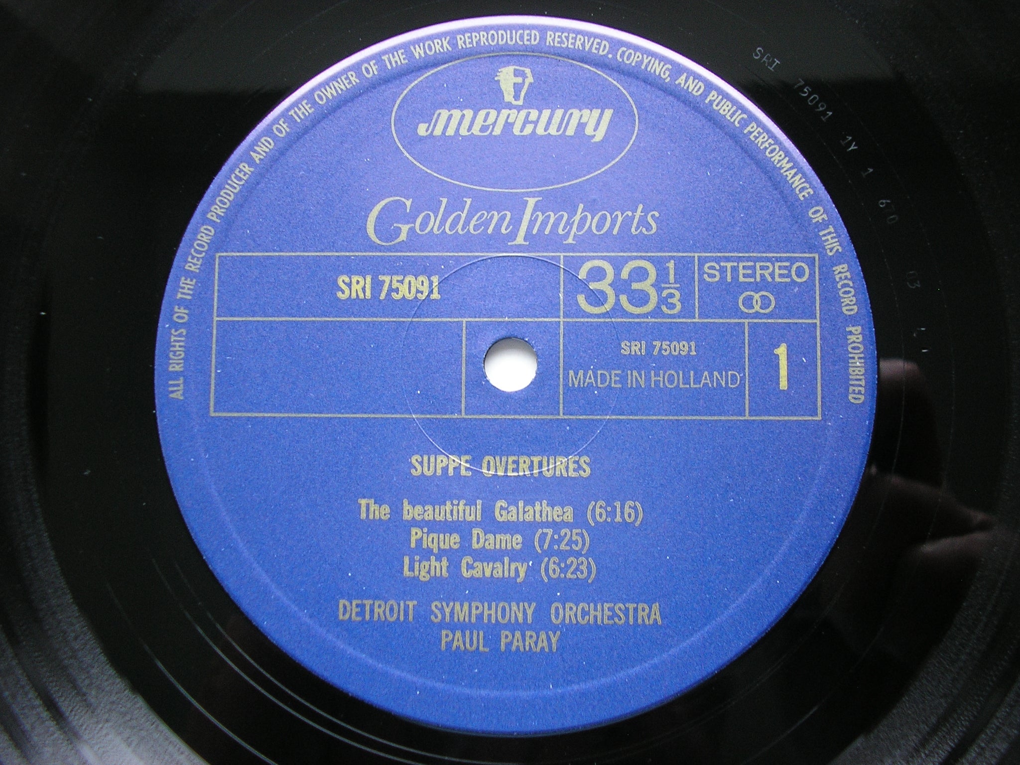 SUPPE: SIX OVERTURES    PARAY / DETROIT SYMPHONY   SRI 75091