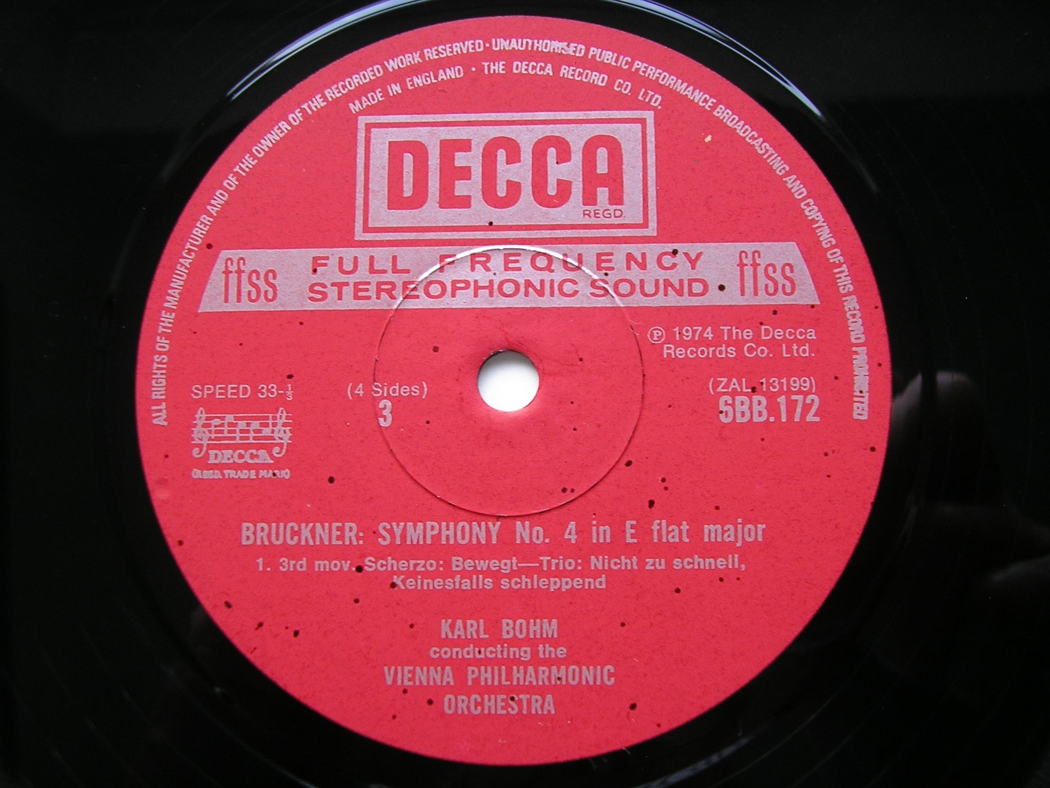 BRUCKNER: SYMPHONY No. 4 'Romantic'      BOHM / VIENNA PHILHARMONIC      6BB 171/2