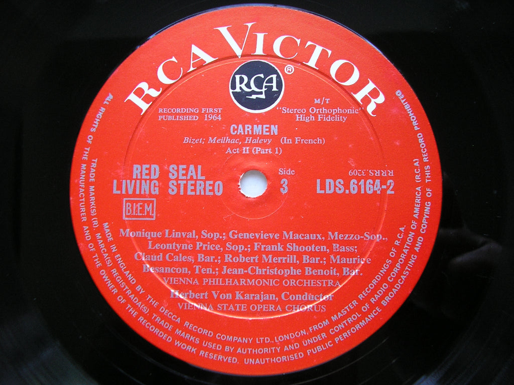 BIZET: CARMEN     PRICE / CORELLI / FRENI / MERRILL / VIENNA PHILHARMONIC ORCHESTRA / KARAJAN    LDS 6164