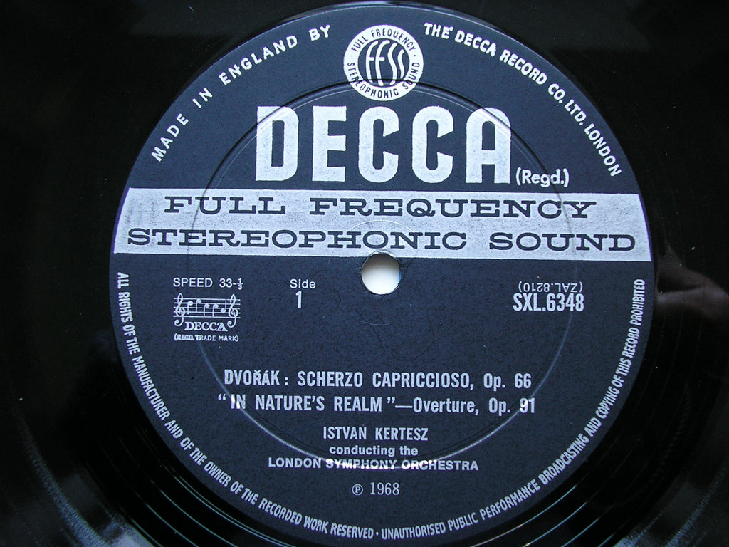 SXL 6348  DVORAK: CONCERT OVERTURES / SCHERZO CAPRICCIOSO      KERTESZ / LONDON SYMPHONY    ED2