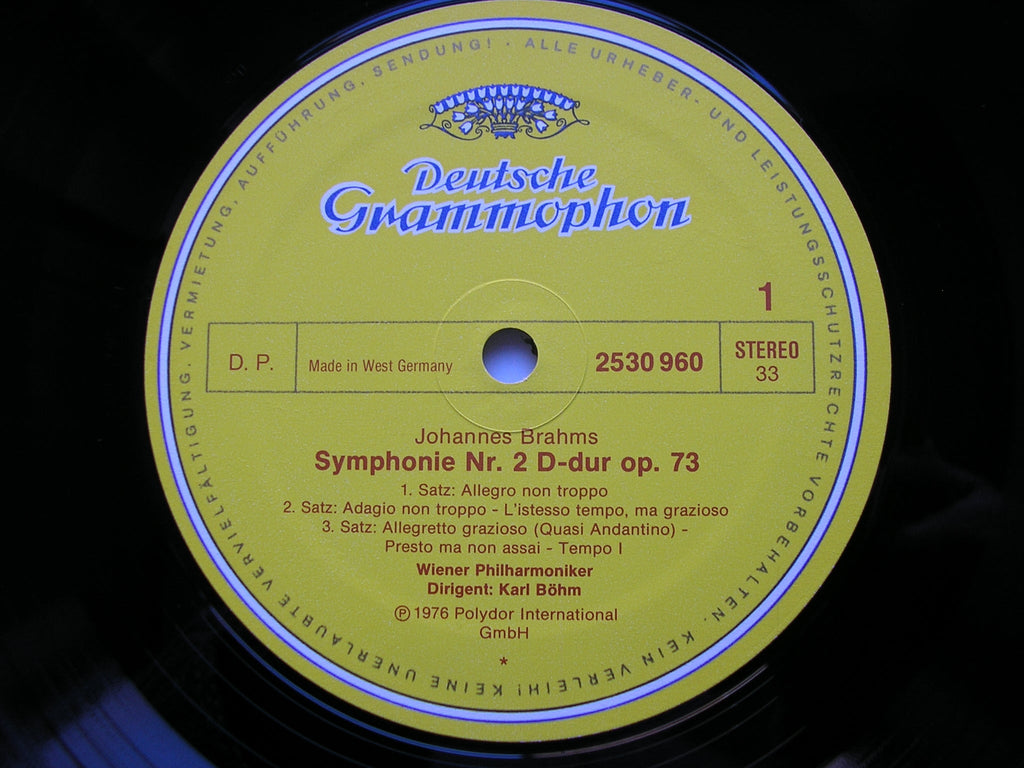 BRAHMS: SYMPHONY No. 2 / HAYDN VARIATIONS      BOHM / VIENNA PHILHARMONIC     2530 960