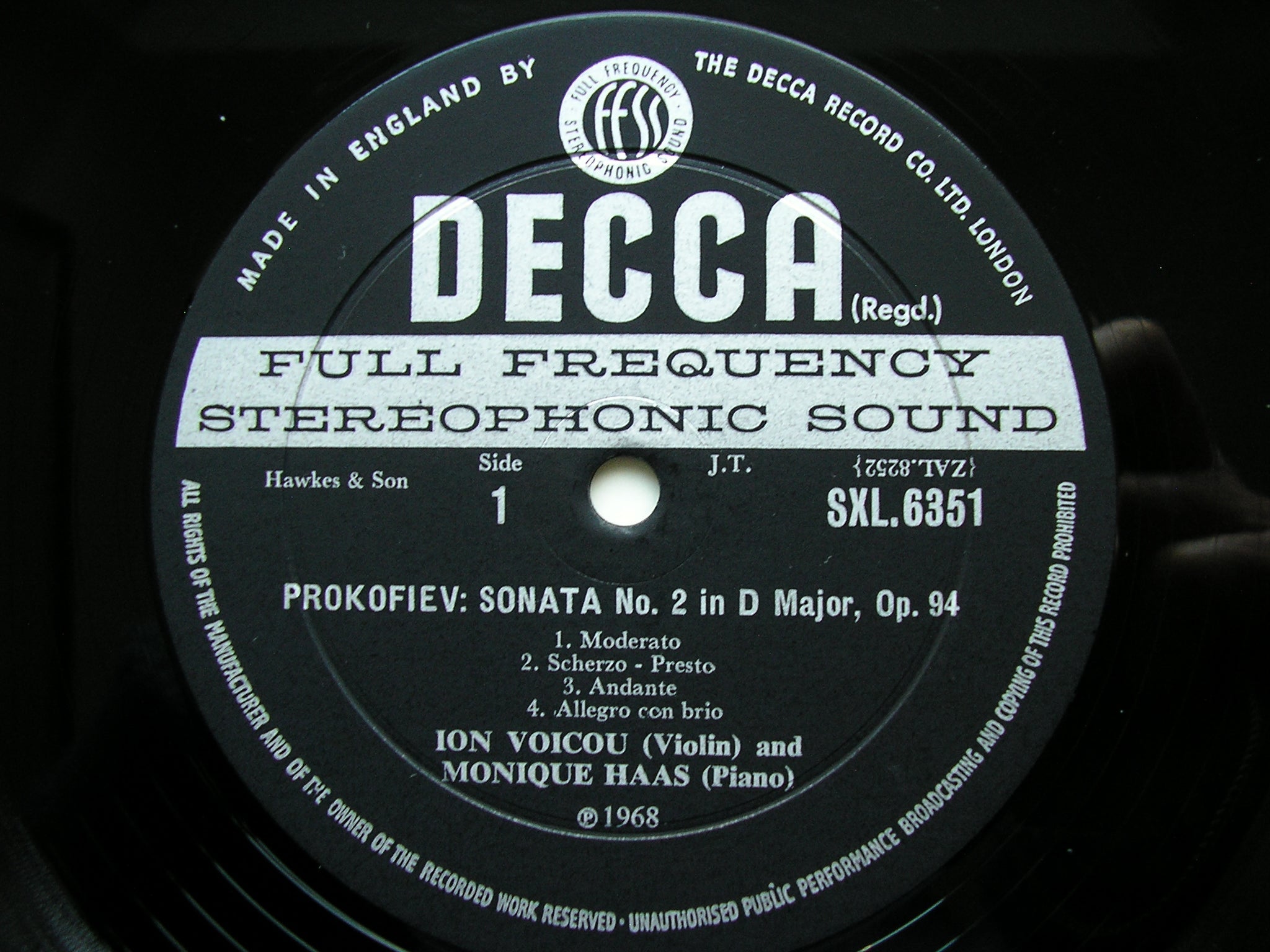 SXL 6351  VIOLIN SONATAS: PROKOFIEV / MILHAUD / DEBUSSY     ION VOICOU / MONIQUE HAAS    ED2