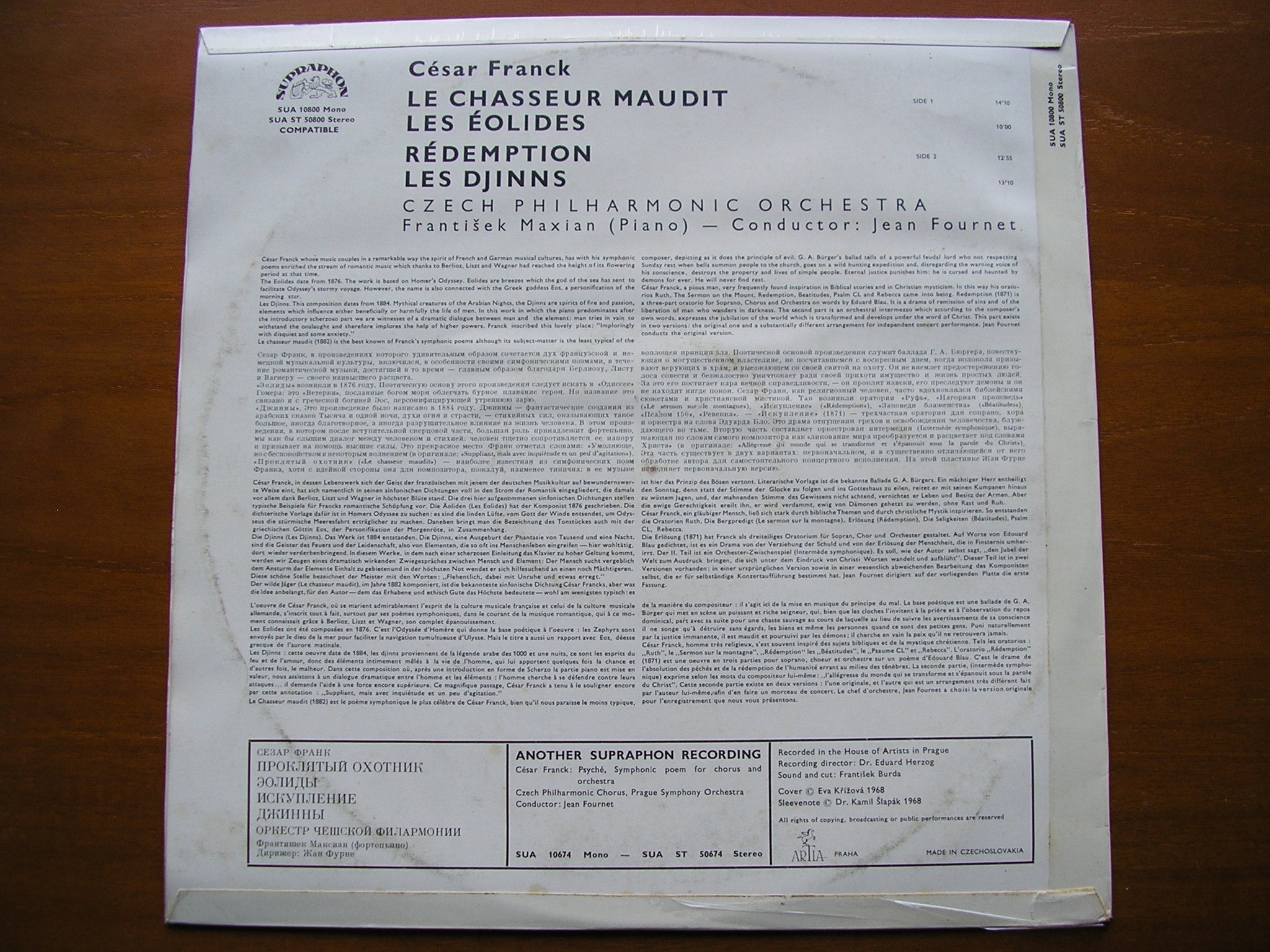 FRANCK: LE CHASSEUR MAUDIT / LES EOLIDES / REDEMPTION / LES DJINNS      FOURNET / CZECH PHILHARMONIC     SUA ST 50800