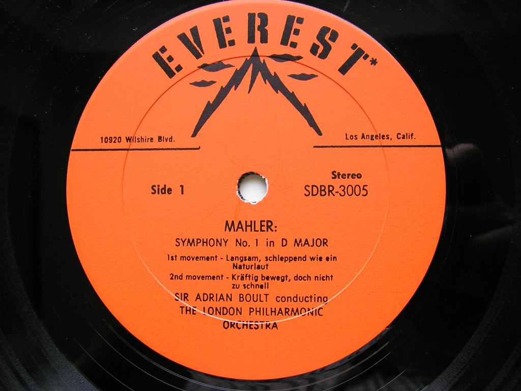 MAHLER: SYMPHONY No. 1      BOULT / LONDON PHILHARMONIC     SDBR 3005