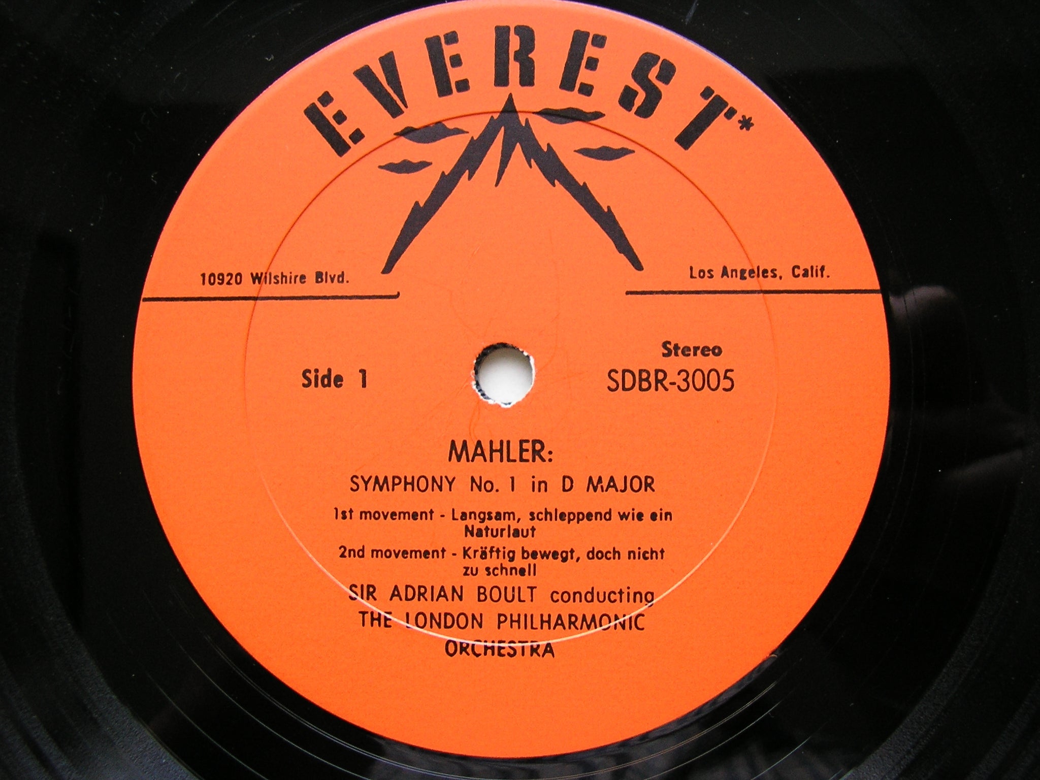 MAHLER: SYMPHONY No. 1      BOULT / LONDON PHILHARMONIC     SDBR 3005