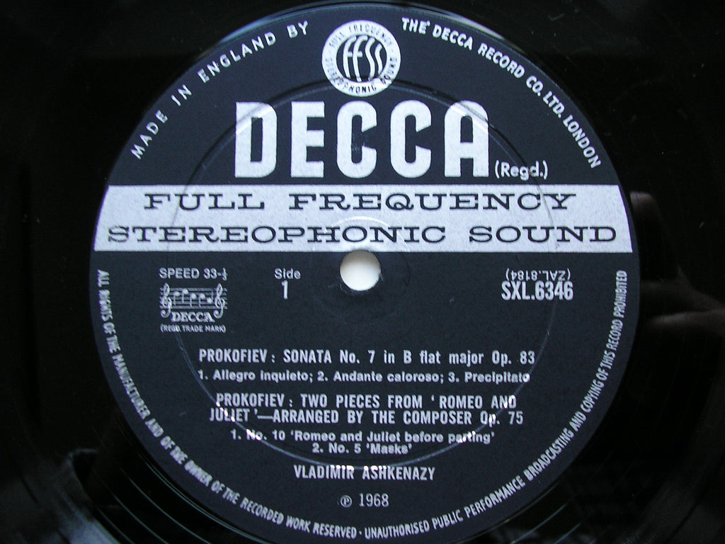 SXL 6346  PROKOFIEV: PIANO SONATAS Nos. 7 & 8 / TWO PIECES FROM ROMEO & JULIET      ASHKENZY    ED2