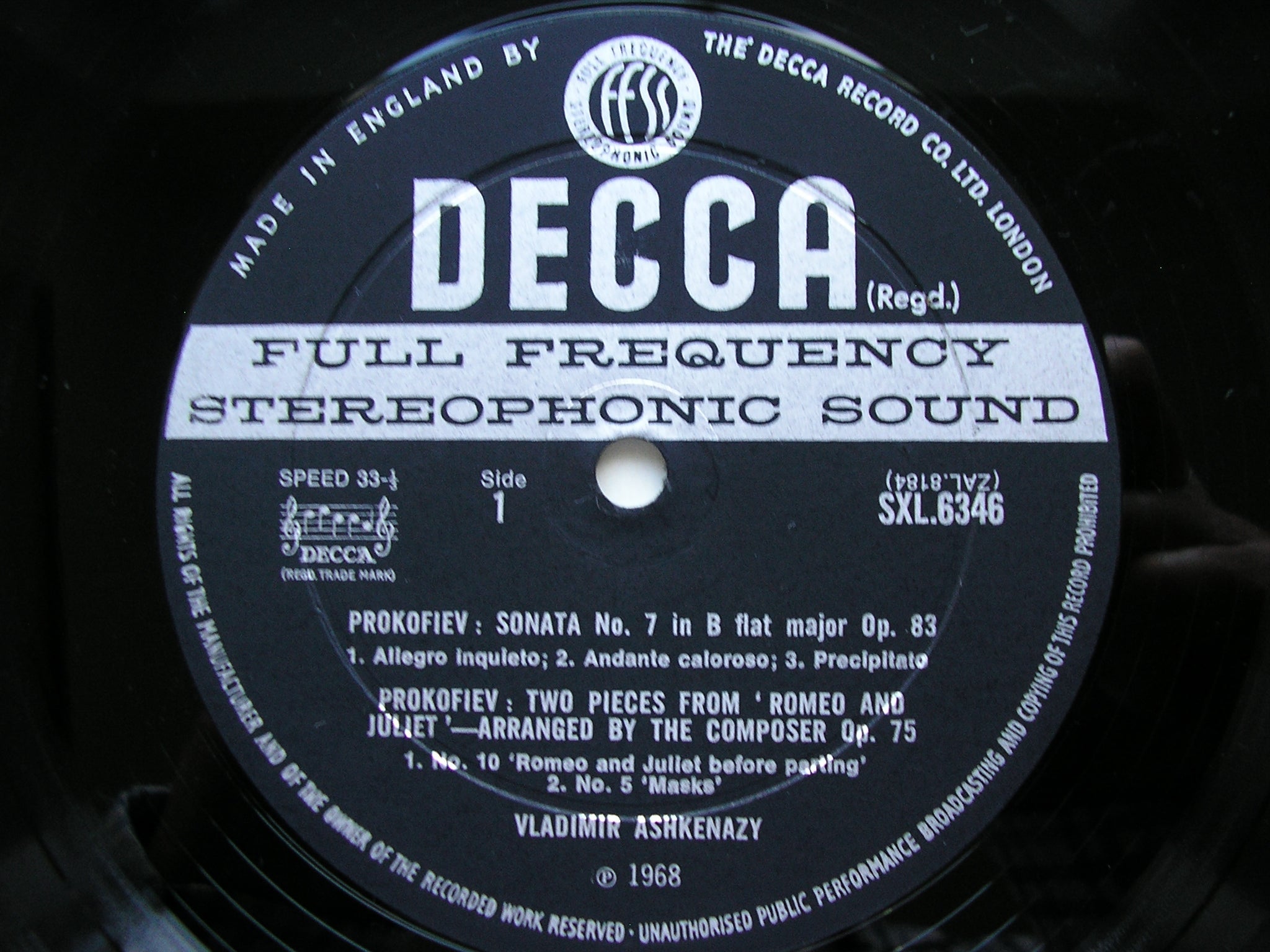 SXL 6346  PROKOFIEV: PIANO SONATAS Nos. 7 & 8 / TWO PIECES FROM ROMEO & JULIET      ASHKENZY    ED2