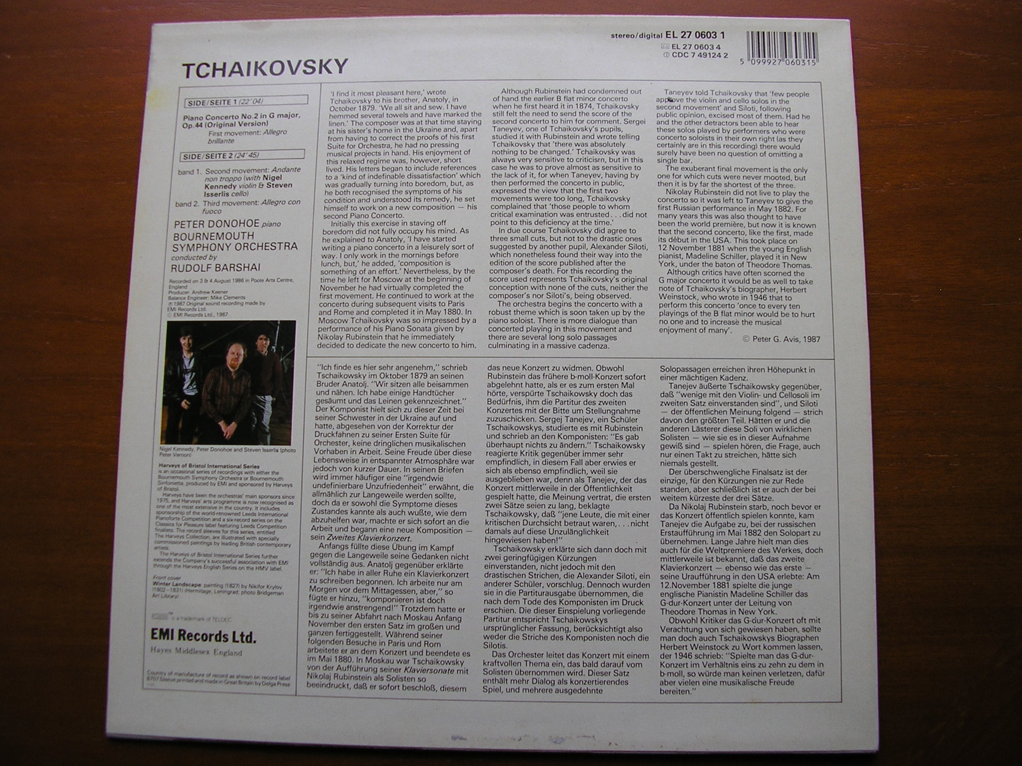 TCHAIKOVSKY: PIANO CONCERTO No. 2    DONOHOE / BOURNEMOUTH SYMPHONY ORCHESTRA / BARSHAI    27 0603