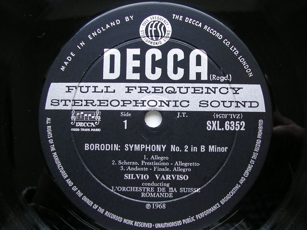 SXL 6352  BORODIN: SYMPHONY No. 2 / TCHAIKOVSKY: FRANCESCA DA RIMINI     VARVISO / SUISSE ROMANDE    ED2