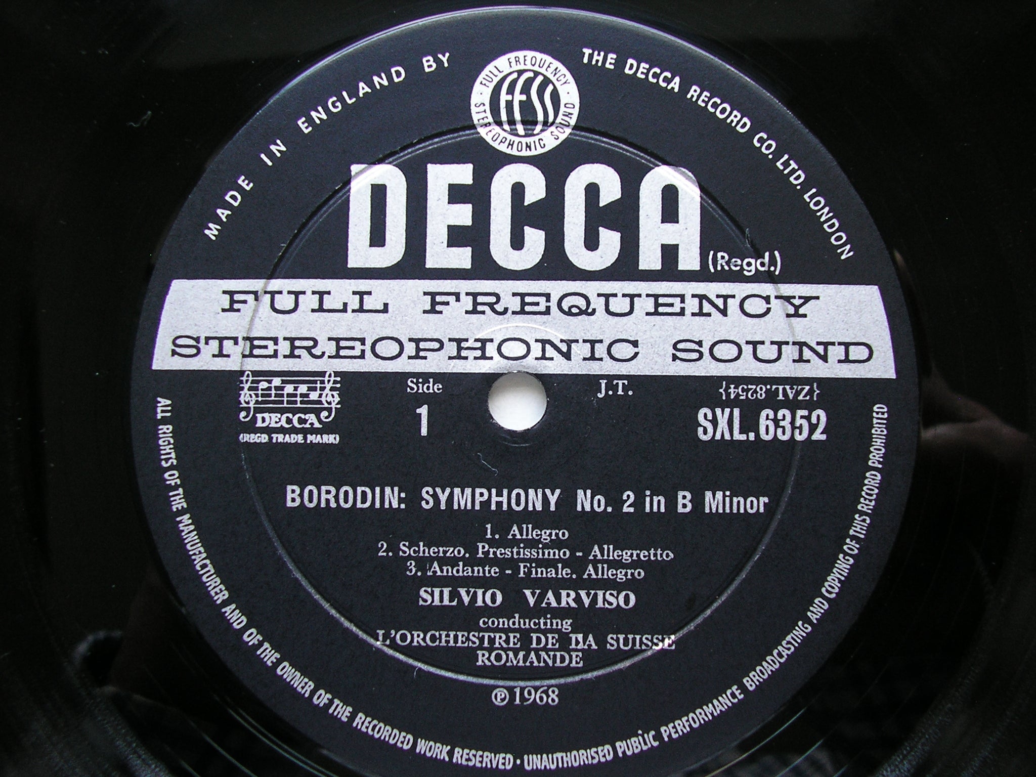 SXL 6352  BORODIN: SYMPHONY No. 2 / TCHAIKOVSKY: FRANCESCA DA RIMINI     VARVISO / SUISSE ROMANDE    ED2