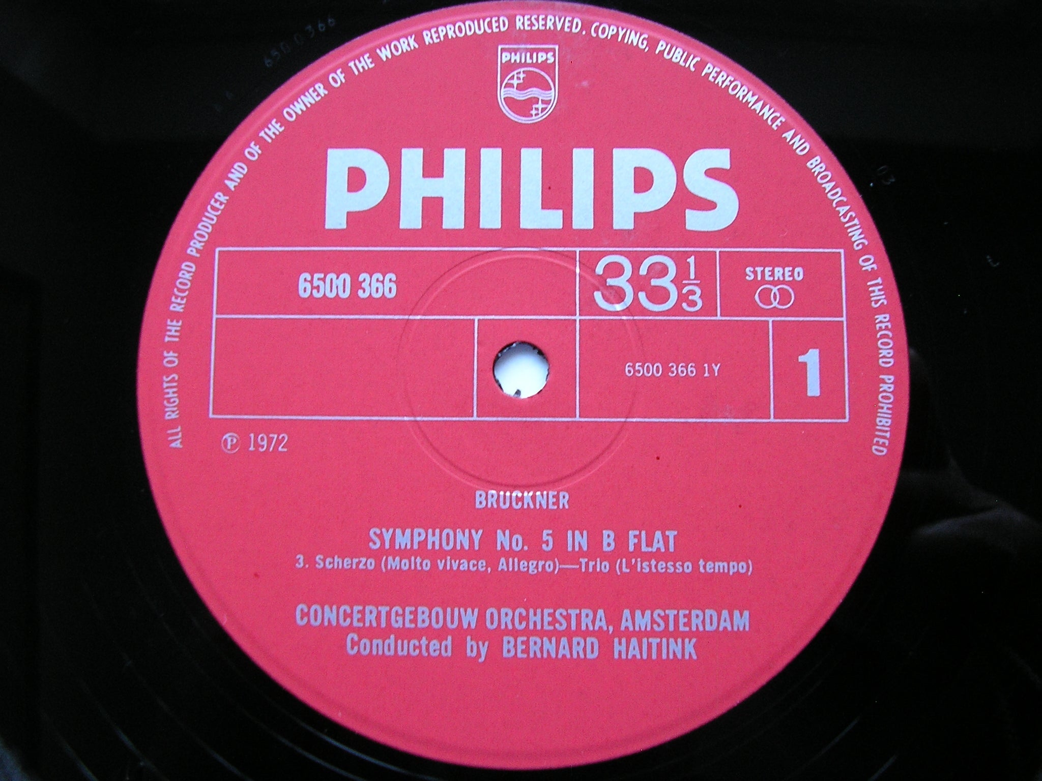 BRUCKNER: SYMPHONY No. 5       HAITINK / CONCERTGEBOUW ORCHESTRA     2LP     6500 365 / 6