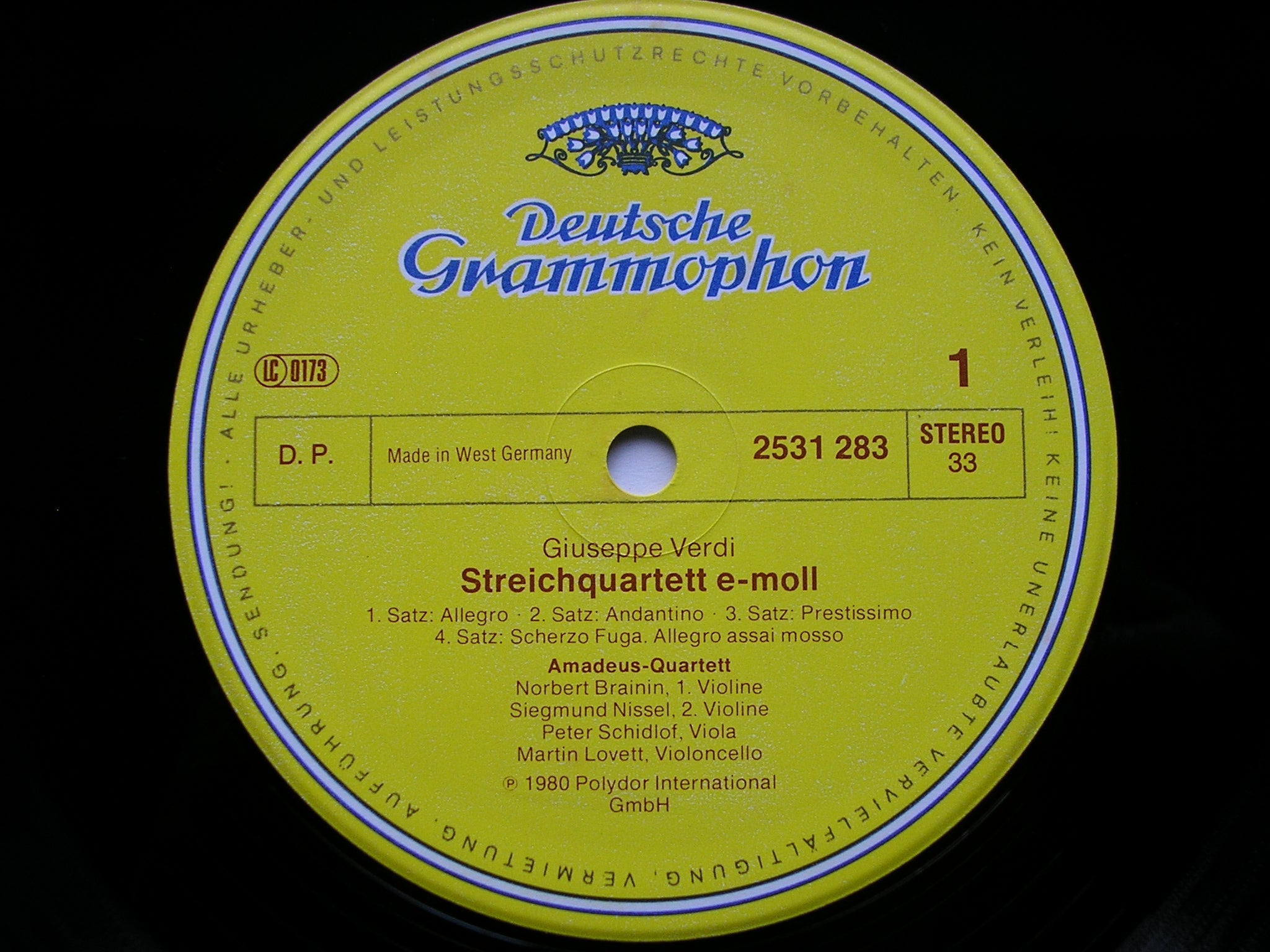 VERDI & TCHAIKOVSKY: STRING QUARTETS       AMADEUS QUARTET     2531 283