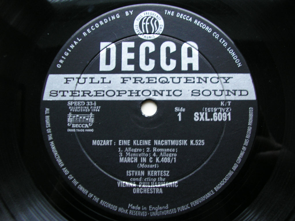 SXL 6091  MOZART: SYMPHONY No. 36 / EINE KLEINE NACHTMUSIK     KERTESZ / VIENNA PHILHARMONIC     ED1