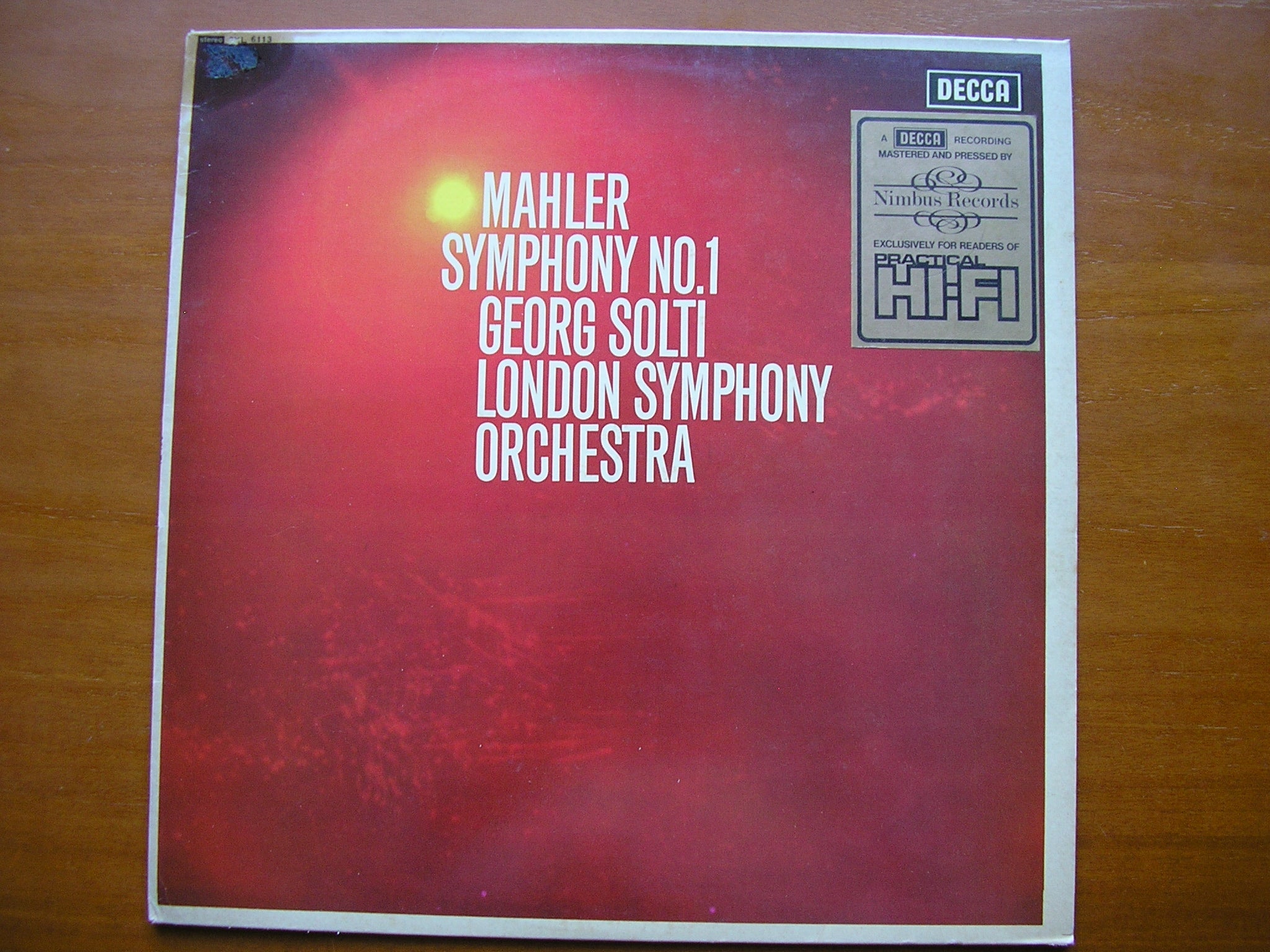 MAHLER: SYMPHONY No. 1      SOLTI / LONDON SYMPHONY    SXL 6113