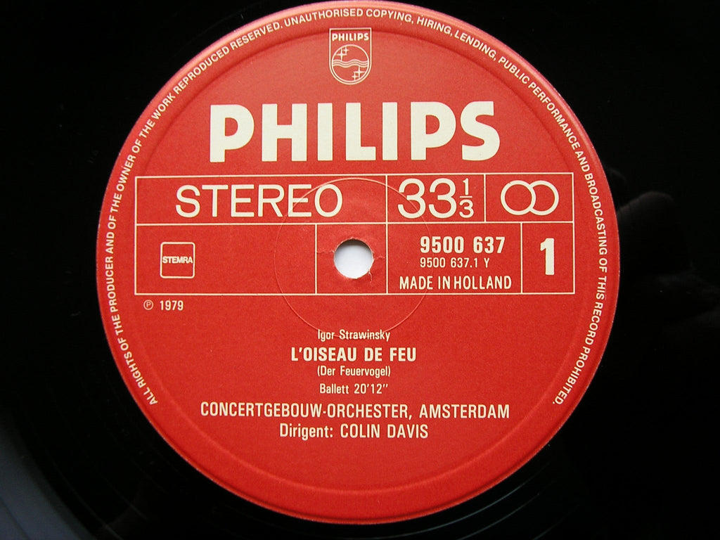 STRAVINSKY: THE FIREBIRD    DAVIS / CONCERTGEBOUW ORCHESTRA   9500 637