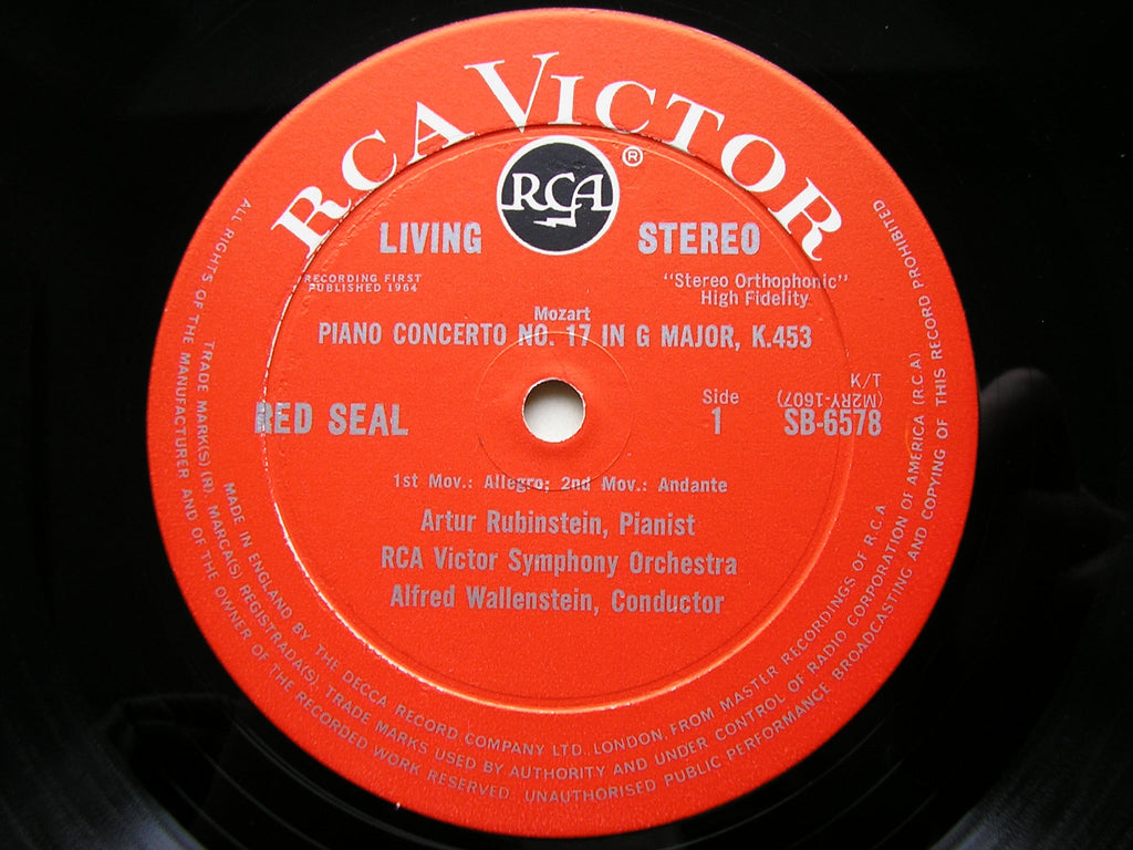 MOZART: PIANO CONCERTO No. 17 / SCHUBERT: IMPROMPTUS Nos. 3 & 4   ARTUR RUBINSTEIN / RCA VICTOR SYMPHONY / WALLENSTEIN    SB 6578