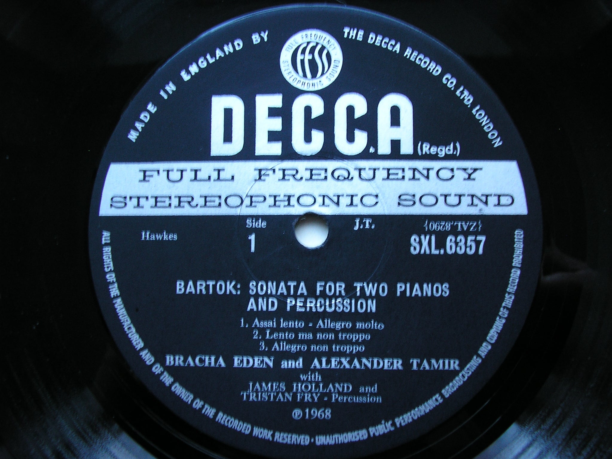 SXL 6357  BARTOK: SONATA FOR TWO PIANOS & PERCUSSION / POULENC: SONATA     EDEN &  TAMIR     ED3