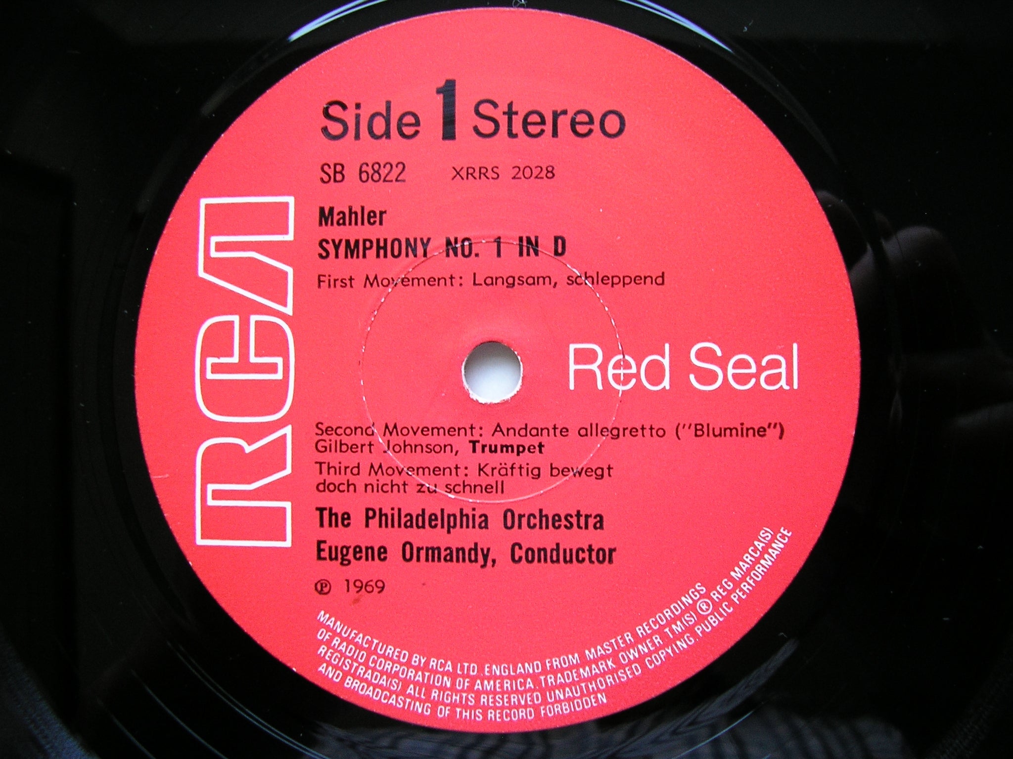 MAHLER: SYMPHONY No. 1       ORMANDY / PHILADELPHIA ORCHESTRA      SB 6822