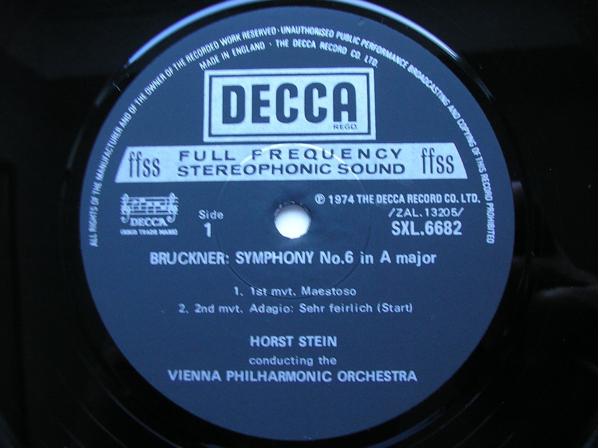 SXL 6682 BRUCKNER: SYMPHONY No. 6 STEIN / VIENNA PHILHARMONIC