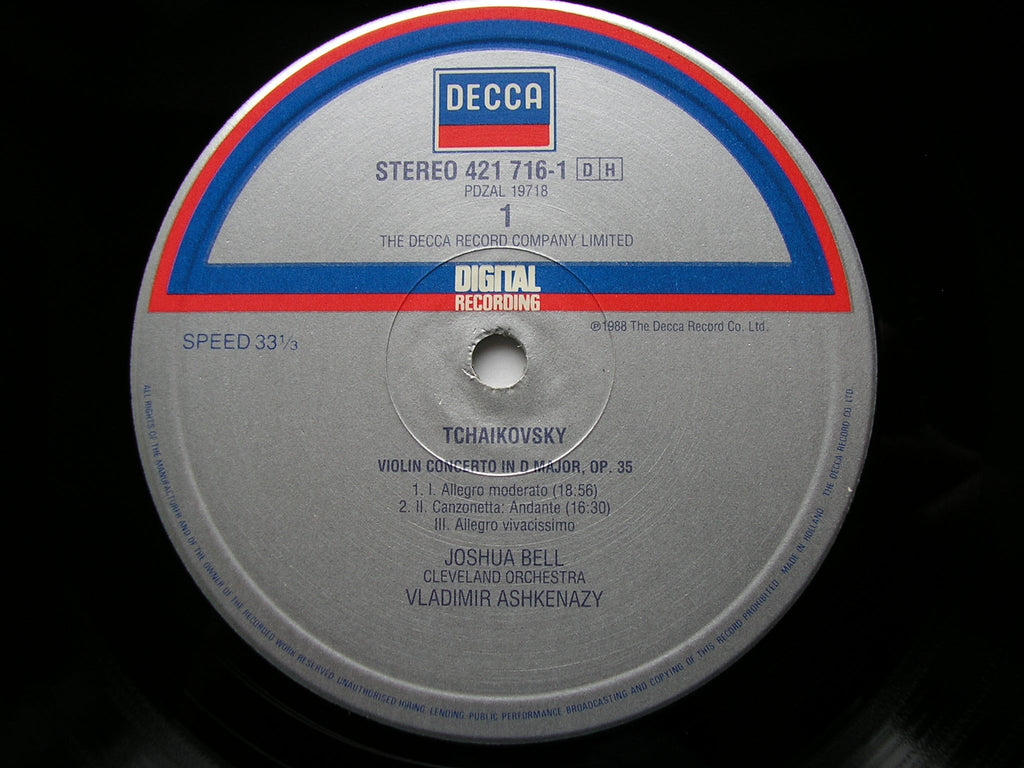 TCHAIKOVSKY: VIOLIN CONCERTO / WIENIAWSKI: VIOLIN CONCERTO No. 2   BELL / CLEVELAND ORCHESTRA / ASHKENAZY   421 716