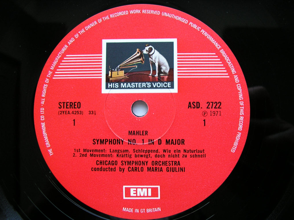 MAHLER: SYMPHONY No. 1         GIULINI / CHICAGO SYMPHONY      ASD 2722