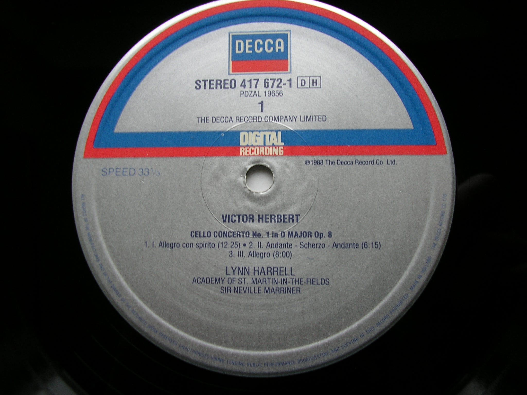 HERBERT: CELLO CONCERTOS    LYNN HARRELL / ASMIF / NEVILLE MARRINER   417 672