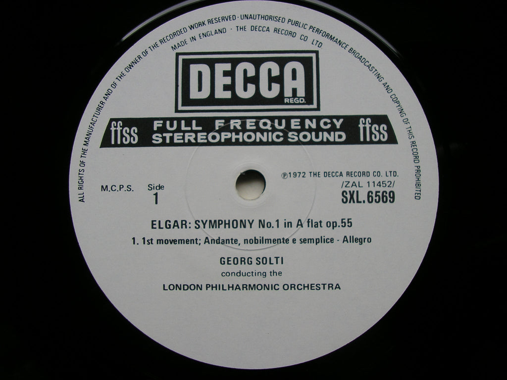 SXL 6569 ELGAR: SYMPHONY No. 1 SOLTI / LONDON PHILHARMONIC