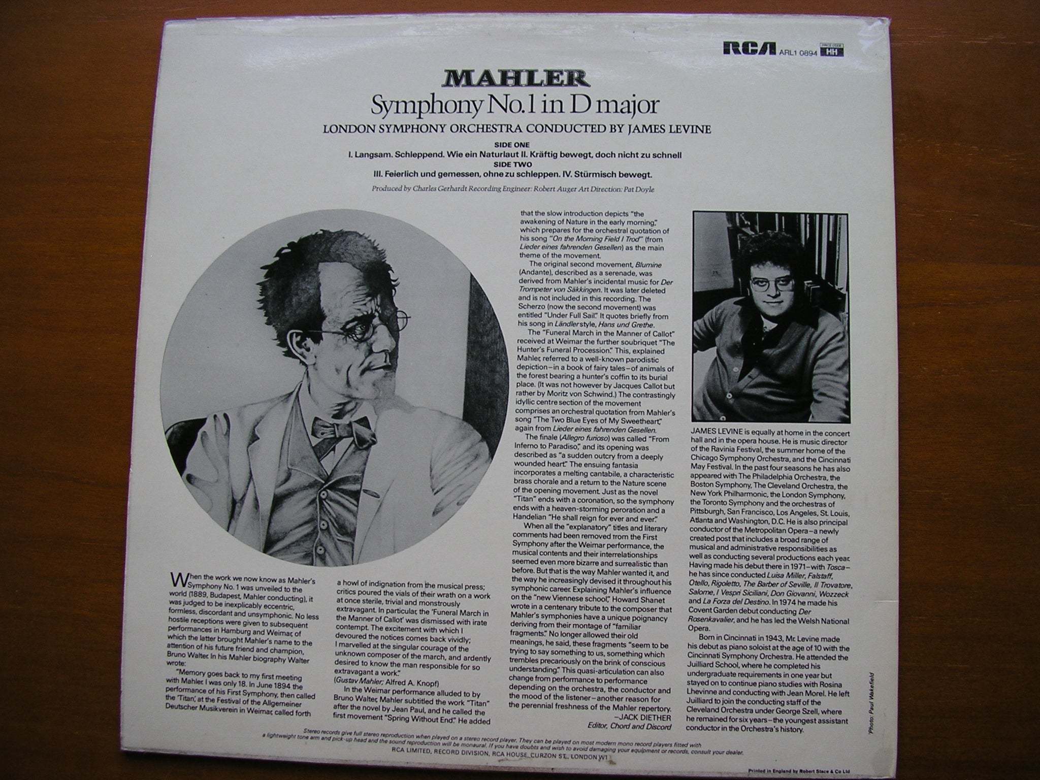 MAHLER: SYMPHONY No. 1         LEVINE / LONDON SYMPHONY      ARL1 0894