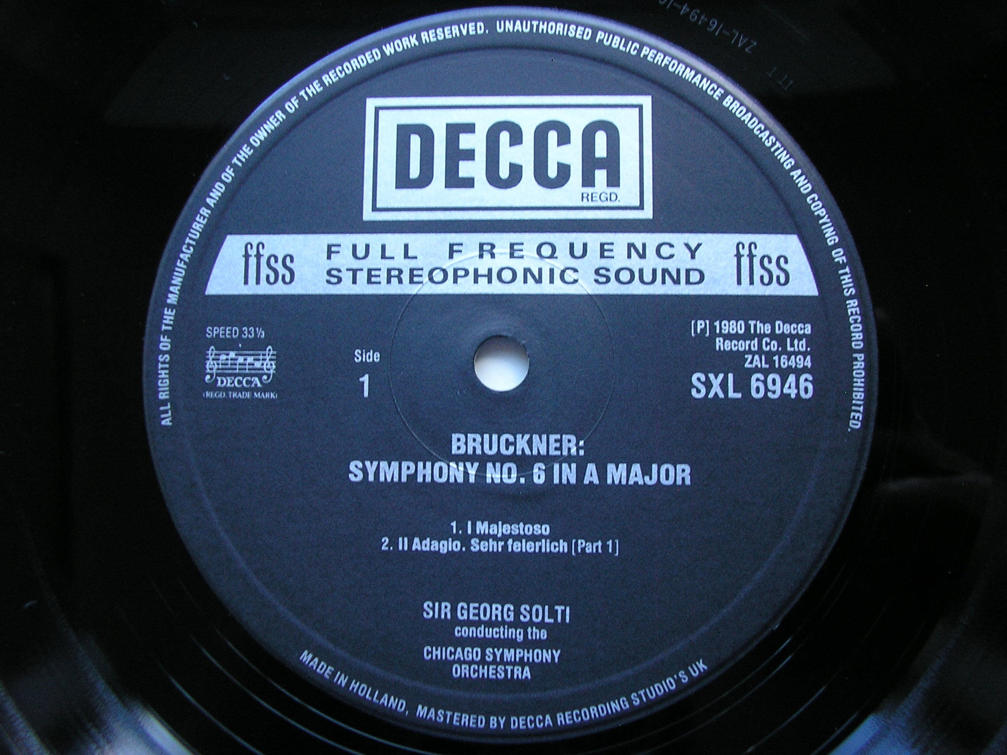 SXL 6946 BRUCKNER: SYMPHONY NO. 6 SOLTI / CHICAGO SYMPHONY
