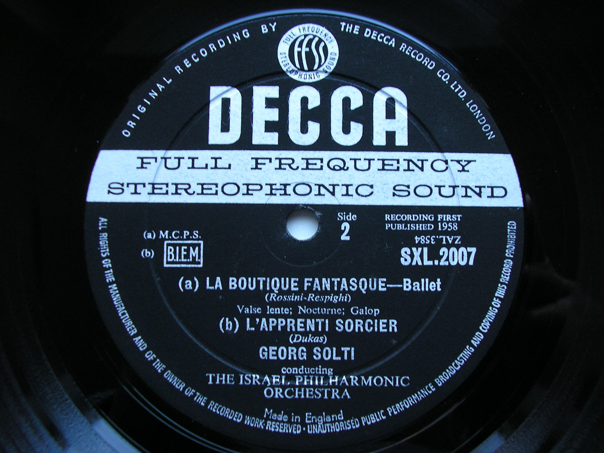 SXL 2007  ROSSINI - RESPIGHI: LA BOUTIQUE FANTASQUE / DUKAS: L'APPRENTI SORCIER      SOLTI / ISRAEL PHILHARMONIC    ED 1