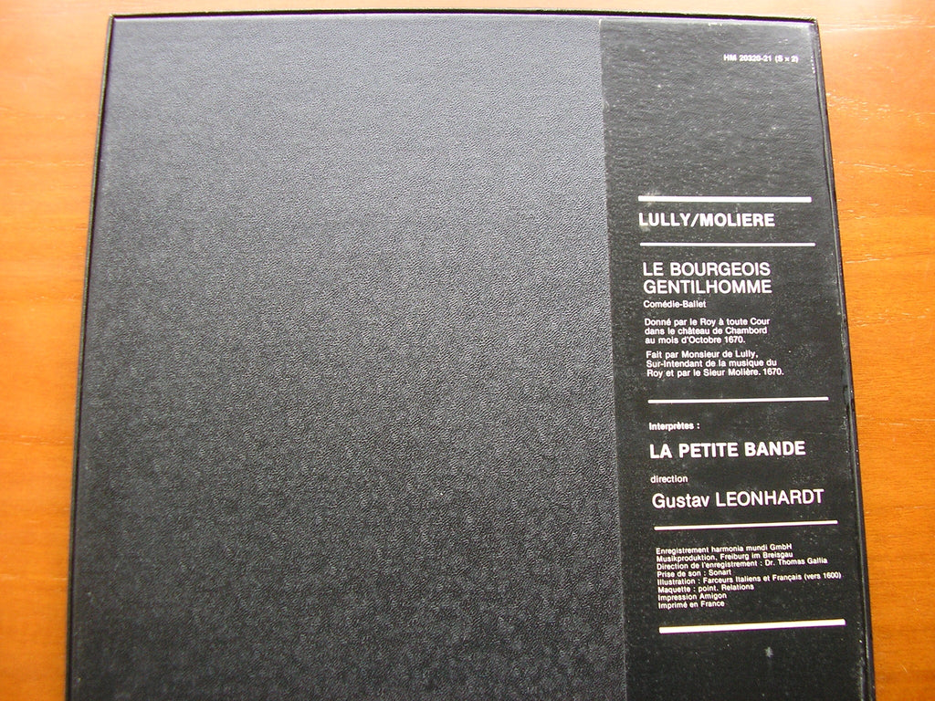 LULLY / MOLIERE: LE BOURGEOIS GENTILHOMME     LA PETITE BAND / GUSTAV LEONHARDT    2LP    HM 20320-21