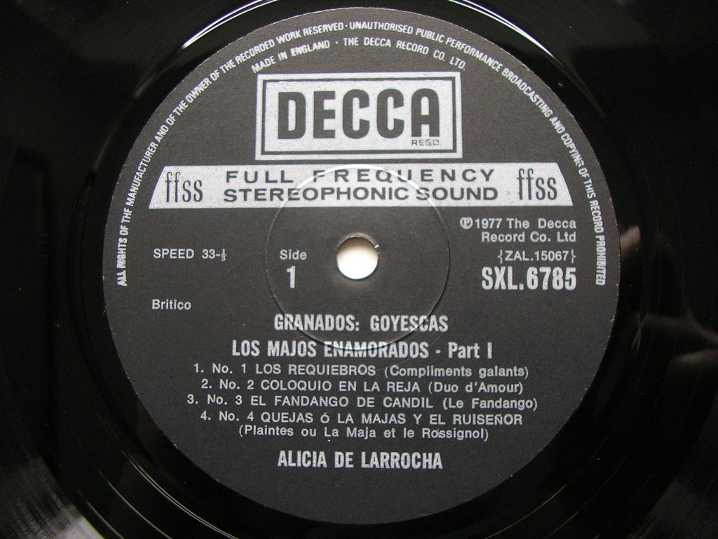 SXL 6785 GRANADOS: GOYESCAS VOL.1 & 2 / EL PELELE ALICA DE LARROCHA
