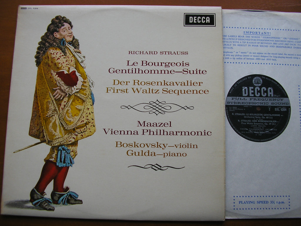 SXL 6304 STRAUSS: LE BOURGEOIS GENTILHOMME Suite / DER ROSENKAVALIER WALTZ SEQUENCE BOSKOVSKY / GULDA / BRABEC / VIENNA PHILHARMONIC / MAAZEL