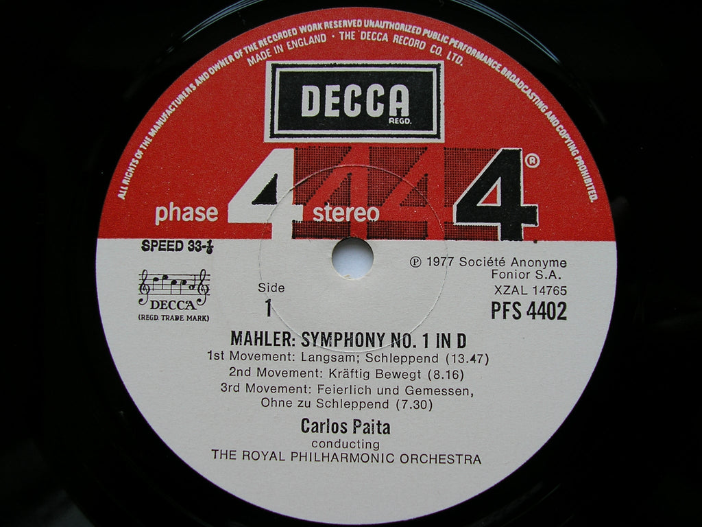MAHLER: SYMPHONY No. 1       PAITA / ROYAL PHILHARMONIC     PFS 4402