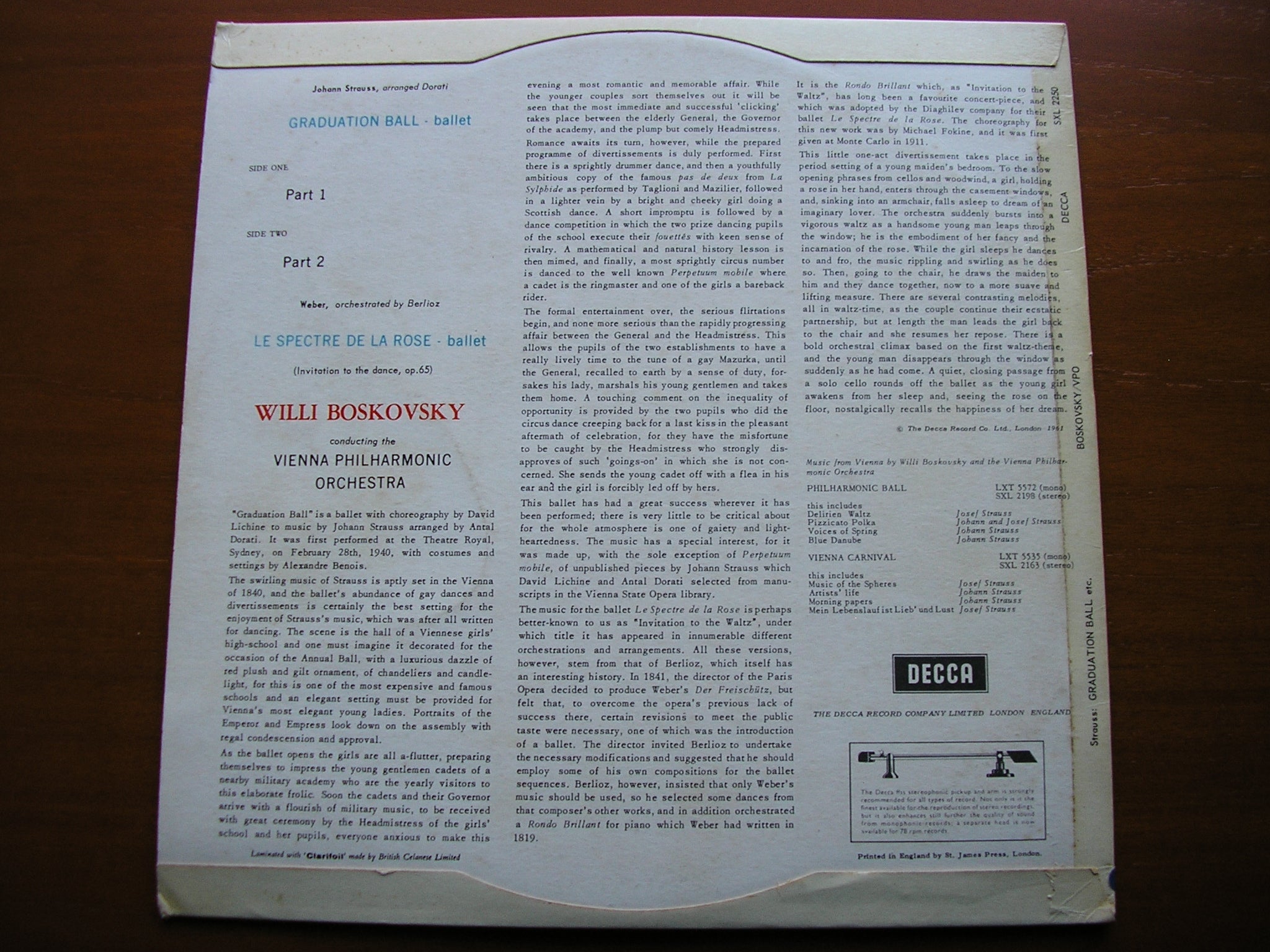 SXL 2250 STRAUSS: GRADUATION BALL / WEBER: LE SPECTRE DE LA ROSE BOSKOVSKY /VIENNA PHILHARMONIC
