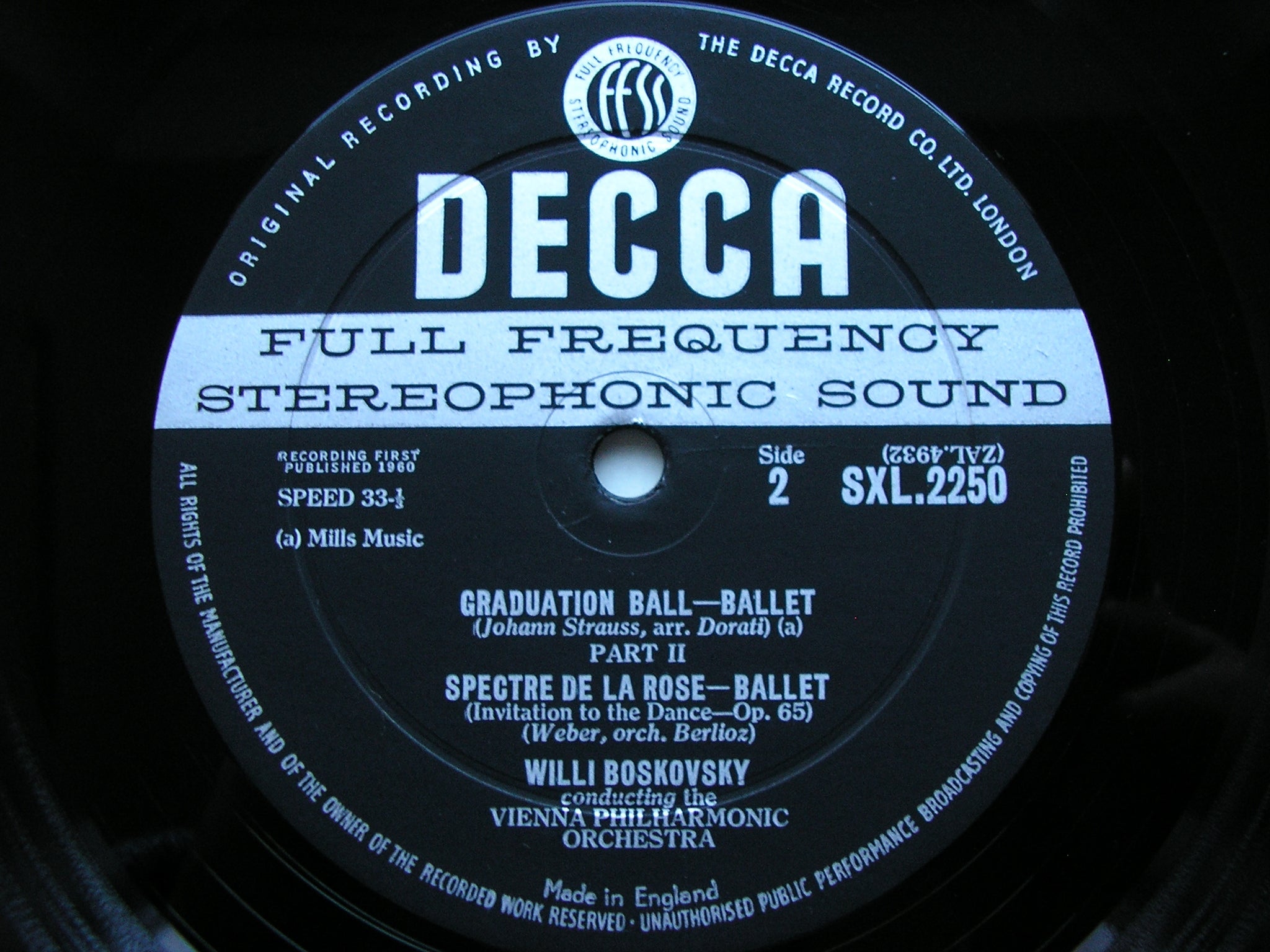 SXL 2250 STRAUSS: GRADUATION BALL / WEBER: LE SPECTRE DE LA ROSE BOSKOVSKY /VIENNA PHILHARMONIC