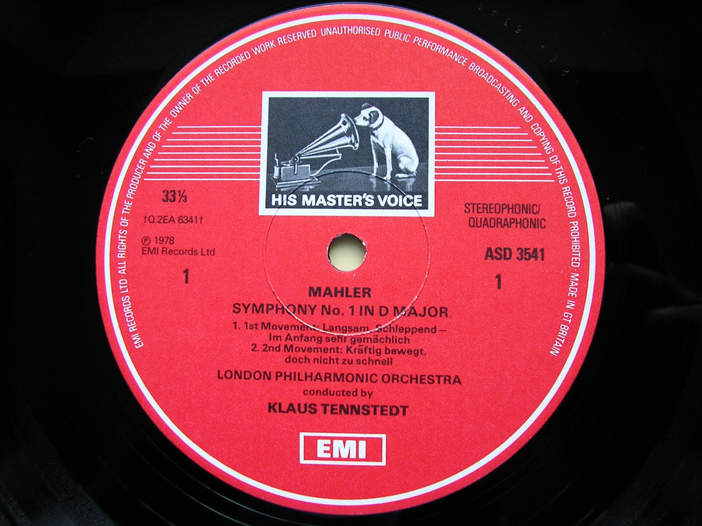 MAHLER: SYMPHONY No. 1      TENNSTEDT / LONDON PHILHARMONIC     ASD 3541