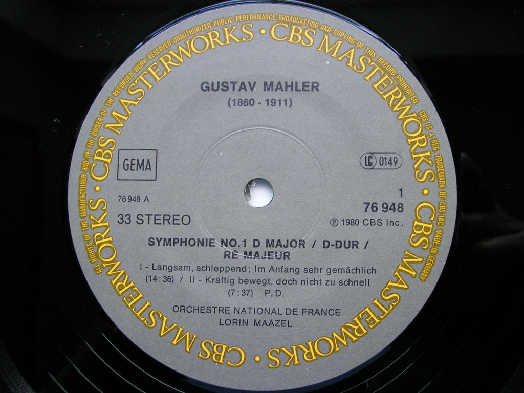 MAHLER: SYMPHONY No. 1      MAAZEL / FRENCH NATIONAL ORCHESTRA      76948
