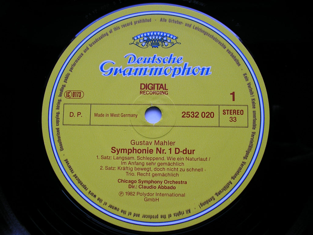 MAHLER: SYMPHONY No. 1      ABBADO / CHICAGO SYMPHONY     2532  020