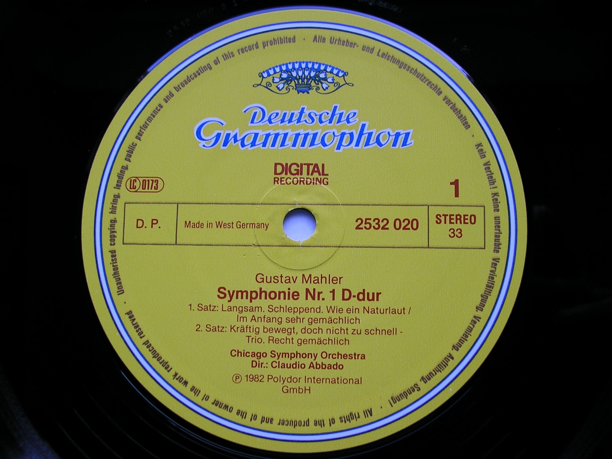 MAHLER: SYMPHONY No. 1      ABBADO / CHICAGO SYMPHONY     2532  020
